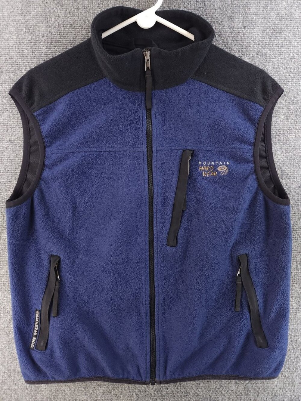 Mountain Hardwear GORE WINDSTOPPER Fleece Vest Jacket Large Blue Mens Polyester